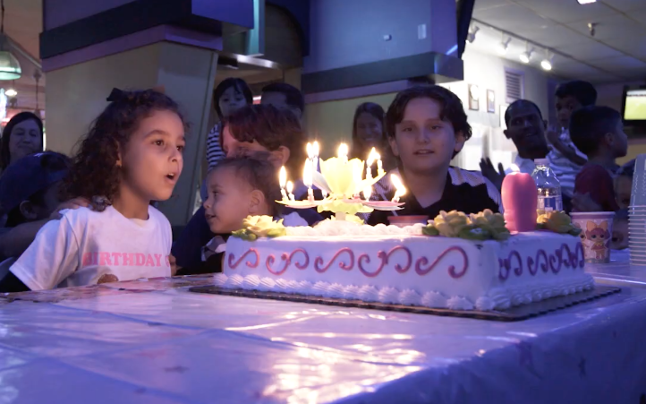 Girl celebrating her birthday party at Pin Chasers in Tampa