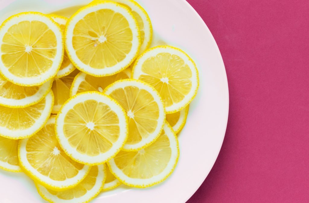 Lemon slices on a plate