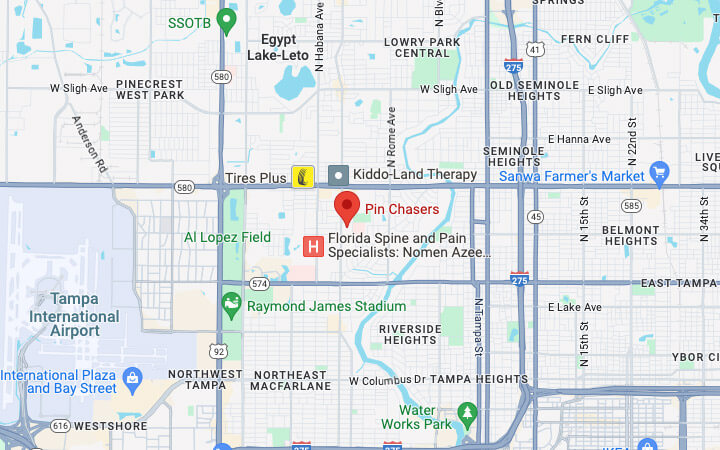 a map of Midtown Pin Chasers' location